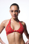 Chery Minimal Cut Cherry Patterned Bikini Top