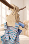 Wooden Cat Dog Clothes Hanger 7 Pieces Hanger-Large Bear (Cream Color) - 6