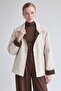 Contrast Stitching Detailed Jacket Beige