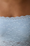 Light Blue Square Neckline Removable Underwire Covered Bodysuit - 6