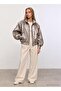 Brand Equivalent Shiny Quilted Bomber Coat