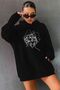 Unisex Woman One Line Printed Crew Neck Sweatshirt