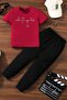 Kids' Naughty Cat Printed Tracksuit Set (Top and Bottom)