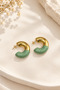 Lyra Women's Earrings Green Gold Stainless Steel Lightweight Hoop Earrings Modern Stylish Earrings