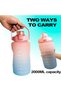 2L Large Capacity Sports Water Bottle with Straw,Progressive Color Frosted Sippy Cup,BPA-Free Leak-Proof Fitness Kettle with Time Marker - 6