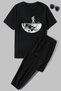 Unisex Space Themed Printed 2-Piece Tracksuit Set