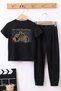 Children's Arid Mountain Printed Bottom - Top Tracksuit Set - 2