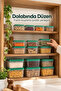 16-Piece Green Storage Container Set 4X(1000-650-450-300 ml) Square Food and Dry Food Kitchen Organizer with Lids - 6