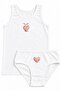 Cute Rabbit Heart Printed Girls' 2-Piece Undershirt Panties Set Cotton Ecru 2 Piece Underwear Set Gift Children's Undershirt Panties Set Ful-2Tkm-15-E