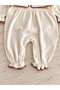 Maita Tulum Square Handkerchief Collar Heart Embroidered Waffle 100% Cotton Jumpsuit and Bandana Set - 6