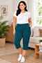 Plus Size High Waist Flexible Rib Fabric Comfortable Cut Home Wear Capri - 4