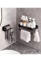 2-Pack Universal Adhesive Wall Mounted Hair Dryer Holder,Bathroom Organizer Rack with Plug and Wire Hook - 4