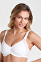 White Large Size Gathering Underwire Bra - 5