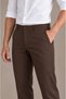 Men's Brown Classic Fabric Trousers Slim Fit Lycra Ankle Length Narrow Leg - 3