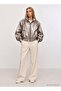 Brand Equivalent Shiny Quilted Bomber Coat - 2