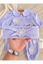 Daisell Embroidered K Ribbed Knit 100% Cotton Jumpsuit and Bandana Set - 4