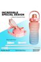 2L Large Capacity Sports Water Bottle with Straw,Progressive Color Frosted Sippy Cup,BPA-Free Leak-Proof Fitness Kettle with Time Marker - 4