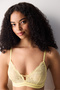 Triangle Lace Lace Yellow Bra - 2
