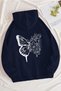 Unisex Drawing Butterflies Back Printed Sweatshirt