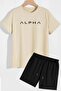 Alpha Shorts T-shirt Tracksuit Set