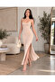 Women's Thin Strap U-Neck Ribbed Long Dress with Slit Detail - 5