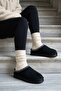 Women's Black Tazz Fur Inside Ultra Mini Embroidered Thick Sole Suede Home Slippers-Shoes 4.5 cm Bynduggt02 - 7