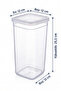 Set of 6 Square Vacuum Storage Containers with Labels 2250 ml - 5