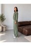 Women's Zipper Tracksuit Set Wide Leg Pants Casual Sports Set with Pockets - 2