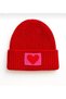 Red Wool Beret Pink Red Heart Punch Luxury Hat - 4