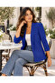 Women Shawl Collar Short Blazer Jacket Curled Sleeve Office and Casual - 4