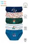 Özkan 31801 5 Pack Boys' Mixed Color Patterned Cotton Soft Comfortable Slip Panties - 3