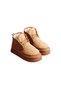 Teddy Women's Thick Sole Cream Fur Inside Original Suede Boots - 3