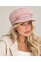 Women's Angora Furry Brooch Detail Cap Hat - Wool Textured - 2