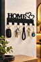 Black Metal Key Ring Home Double Heart Decorative Hanging Rack with Text Organizer Wall Hanger | |   Key Hanger Wall Key Holder Rack Key Organizer Entrance Hall Decoration Doorway Key Collector - 3