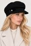Women's Angora Furry Brooch Detail Cap Hat - Wool Textured - 5
