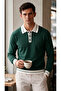 Men's Polo Neck Ribbed Slim Fit Knitwear Sweater