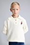 Relax Fit Polo Collar Ribbed Teddy Bear Embroidered Sweater for Girls I3600A826Wn
