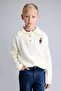 Relax Fit Polo Collar Ribbed Teddy Bear Embroidered Sweater for Girls I3600A826Wn - 3