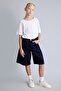 100% Cotton Five Pocket Detailed Bermuda Jean Shorts for Girls I9018A826Au