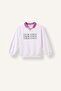 Relax Fit Contrast Polo Collar Printed Sweatshirt for Girls I3837A826Au - 6