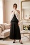 Rani Halter Neck Chiffon Evening Dress Bridal Shawl Ecru - 3