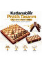 Natural Wooden Magnetic Chess Set 29X29 cm Foldable Premium Chess Set with Special Slots Gift - 4