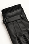 Men's Black Faux Leather Gloves Touch Screen Compatible - 7
