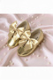 Gold Bowknot Girls' Ballerina Flats for Special Occasions