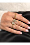 Zircon Stone Gold Elegant Adjustable Angel Wing, Chain, Leaf Crown 3-Piece Women's Ring Set