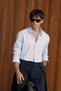 Men's Slim Fit Cotton Classic Collar Long Sleeve Shirt Blue - 4