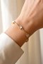 Gold Plated Square Stone Minimalist Chain Bracelet - 3