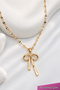 Women's Stainless Steel Gold Chain Bow Necklace