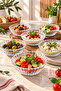 6-Piece Glass Bowl Breakfast Bowl Jam Bowl Snack Bowl Striped Presentation Bowl
