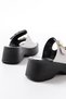 Zri̇n-574 Premium White Patent Leather Daily Wedge Heel Women's Slippers - 6